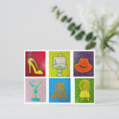 6枚のオリジナル油絵付き葉書 ポストカード (スタンド正面)