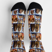 6枚のカスタム写真を青で囲んだフォトのコラージュを作成 ソックス (上部)