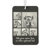 6枚のカスタム写真を黒でフォトコラージュを作成 カーエアーフレッシュナー (裏面)