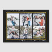 6枚のカスタム|ブラック&金ゴールドメリークリスマス (正面)