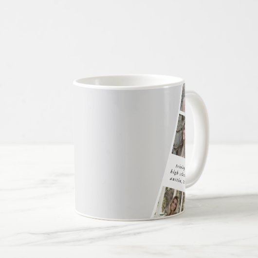 6枚のコラージュ金ゴールドの卒業写真 コーヒーマグカップ (正面右)