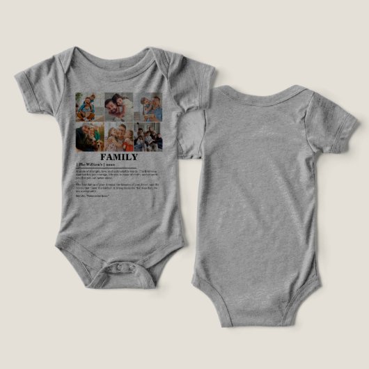 6枚のパーソナライズされた写真コラージュのファミリ定義 (デザイン正面&裏面)