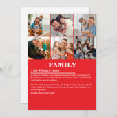 6枚のパーソナライズされた写真コラージュのファミリ定義 シーズンカード (正面/裏面)