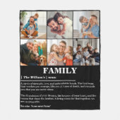 6枚のパーソナライズされた写真コラージュのファミリ定義 フリースブランケット (正面)