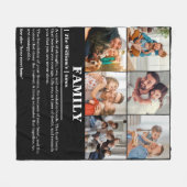 6枚のパーソナライズされた写真コラージュのファミリ定義 フリースブランケット (正面(横))