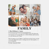 6枚のパーソナライズされた写真コラージュのファミリ定義 フリースブランケット (正面)