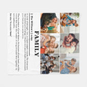 6枚のパーソナライズされた写真コラージュのファミリ定義 フリースブランケット (正面(横))