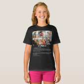 6枚のパーソナライズされた写真コラージュのファミリ定義 Tシャツ (正面フル)