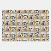 6枚のフォトコラージュのグリッド(赤い緑の金ゴールド) ラッピングペーパーシート (正面)