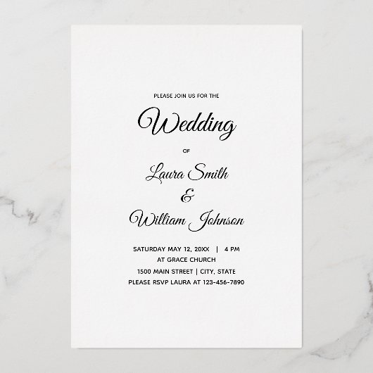 6枚のフォトコラージュのフィルム枠が日付結婚を保存 箔招待状 (裏面)