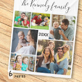 6枚のフォトコラージュの家族の名前を作成する フリースブランケット
