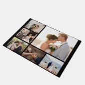 6枚のフォトコラージュをブラックで作成 ドアマット (アングル)