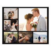 6枚のフォトコラージュをブラックで作成 フォトプリント (正面)
