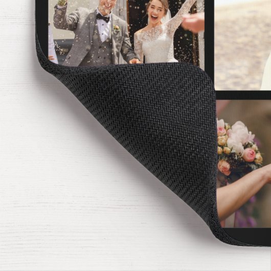 6枚のフォトコラージュをブラックで作成 マウスパッド (コーナー)