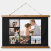 6枚のフォトコラージュをブラックで作成 吊り下げ型タペストリー (正面)