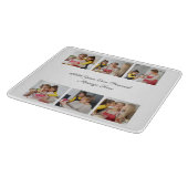 6枚のフォトコラージュを作成するあいさつを追加する カッティングボード (角)