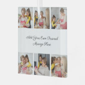 6枚のフォトコラージュを作成するあいさつを追加する ガラスオーナメント (正面左)