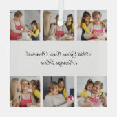 6枚のフォトコラージュを作成するあいさつを追加する ガラスオーナメント (裏面)