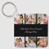 6枚のフォトコラージュを作成するあいさつを追加する キーホルダー (正面)