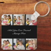 6枚のフォトコラージュを作成するあいさつを追加する キーホルダー (裏面)