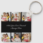 6枚のフォトコラージュを作成するあいさつを追加する キーホルダー (裏面)