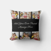 6枚のフォトコラージュを作成するあいさつを追加する クッション (正面)