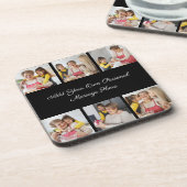 6枚のフォトコラージュを作成するあいさつを追加する コースター (左側)