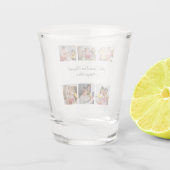 6枚のフォトコラージュを作成するあいさつを追加する ショットグラス (裏面)