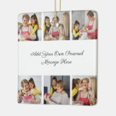 6枚のフォトコラージュを作成するあいさつを追加する セラミックオーナメント (左)
