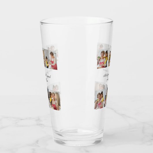 6枚のフォトコラージュを作成するあいさつを追加する タンブラーグラス (左)