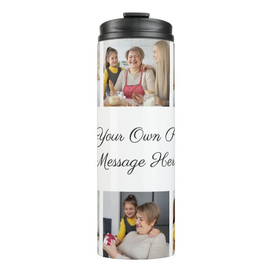 6枚のフォトコラージュを作成するあいさつを追加する タンブラー (正面)