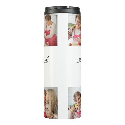 6枚のフォトコラージュを作成するあいさつを追加する タンブラー (裏面)