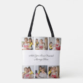 6枚のフォトコラージュを作成するあいさつを追加する トートバッグ (裏面)