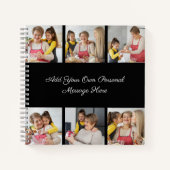 6枚のフォトコラージュを作成するあいさつを追加する ノートブック (正面)