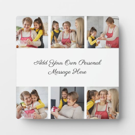 6枚のフォトコラージュを作成するあいさつを追加する フォトプラーク (正面)