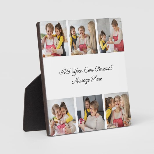 6枚のフォトコラージュを作成するあいさつを追加する フォトプラーク (正面)