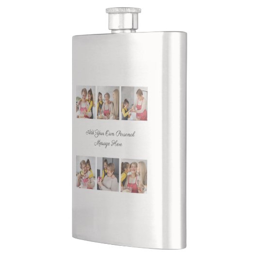 6枚のフォトコラージュを作成するあいさつを追加する フラスク (左)