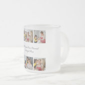 6枚のフォトコラージュを作成するあいさつを追加する フロストグラスマグカップ (正面右)