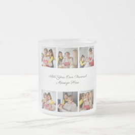 6枚のフォトコラージュを作成するあいさつを追加する フロストグラスマグカップ