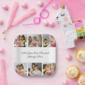 6枚のフォトコラージュを作成するあいさつを追加する ペーパープレート (パーティー)