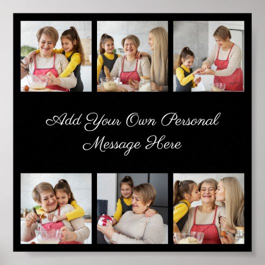 6枚のフォトコラージュを作成するあいさつを追加する ポスター (正面)