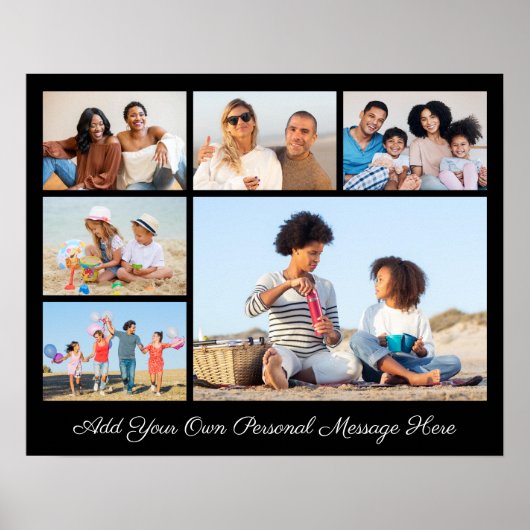 6枚のフォトコラージュを作成するあいさつを追加する ポスター (正面)