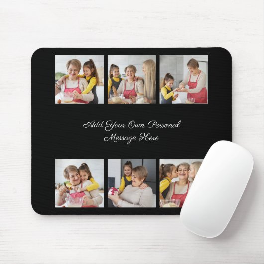 6枚のフォトコラージュを作成するあいさつを追加する マウスパッド (マウス)