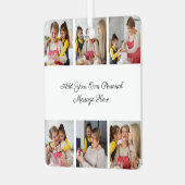 6枚のフォトコラージュを作成するあいさつを追加する メタルオーナメント (正面左)