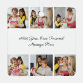 6枚のフォトコラージュを作成するあいさつを追加する メタルオーナメント (裏面)