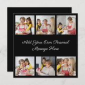 6枚のフォトコラージュを作成するあいさつを追加する 招待状 (正面/裏面)