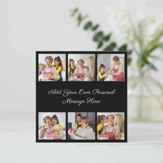 6枚のフォトコラージュを作成するあいさつを追加する 招待状 (スタンド正面)