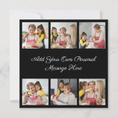 6枚のフォトコラージュを作成するあいさつを追加する 招待状 (正面)