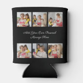 6枚のフォトコラージュを作成するあいさつを追加する 缶クーラー (裏面)