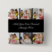 6枚のフォトコラージュを作成するあいさつを追加する 缶バッジ (正面)